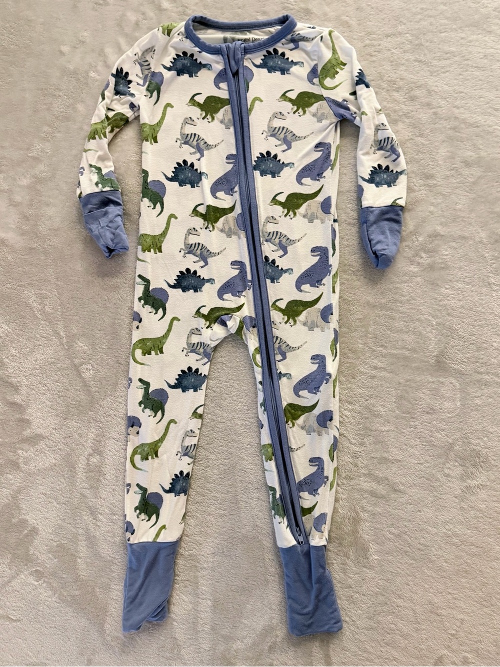 Angel Dear Bamboo Sleeper – Dinosaur Print, 12-18M, Zip Pajamas Soft Baby